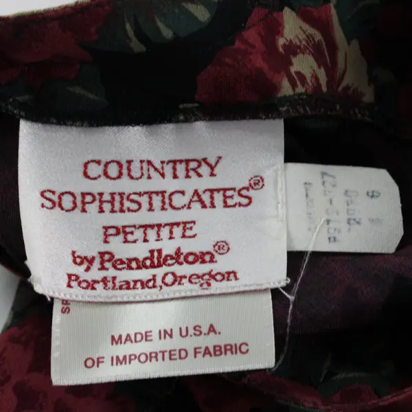 Pendleton Country Sophisticates Petite Floral Top Skirt Set Size 6 Burgundy