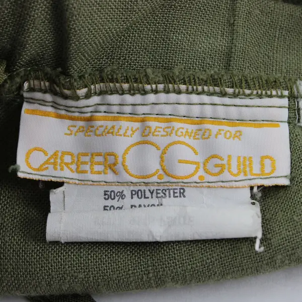 VTG Career C.G. Guild Green Midi Skirt Women's Size 6 Petite FLAWED