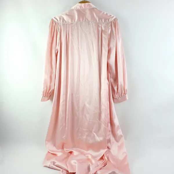 Robinsons Intimates Women's Petite Pink Silk Robe Vintage FLAWED