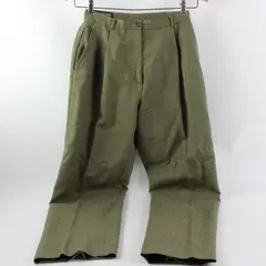 Lands' End Women's Petite Size 8 Army Green Wool Dress Pants Straight Leg