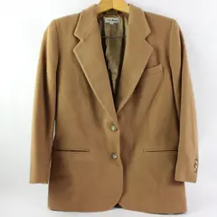 L.L. Bean Women's Wool Cashmere Blend Suit Jacket Brown 8 Petite