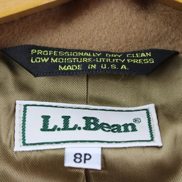 L.L. Bean Women's Wool Cashmere Blend Suit Jacket Brown 8 Petite