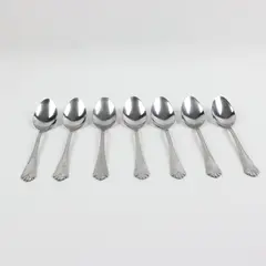 Lot of 7 Farberware Bevel Bay Spoons 6.5 Inch Flatware