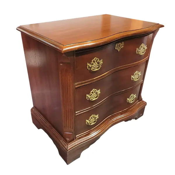 Matching Pair 3-Drawer Nightstands Cherry Finish Brass Hardware - Local Pickup