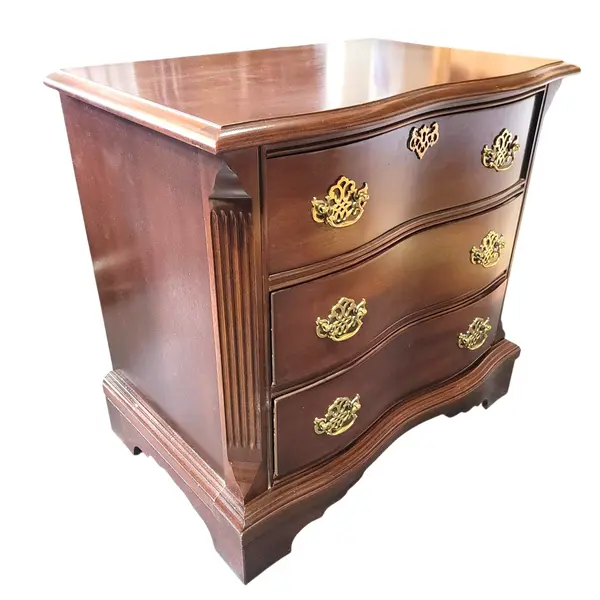 Matching Pair 3-Drawer Nightstands Cherry Finish Brass Hardware - Local Pickup