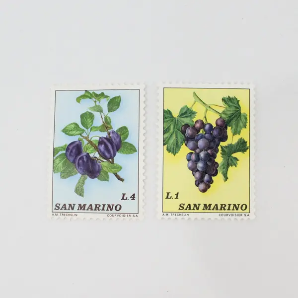 Lot Of 6 San Marino 1970s Fruit And Flowers Stamps Mint Hinged