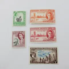 Lot of 5 Rhodesia Stamps 1946-1953 Mint Never Hinged