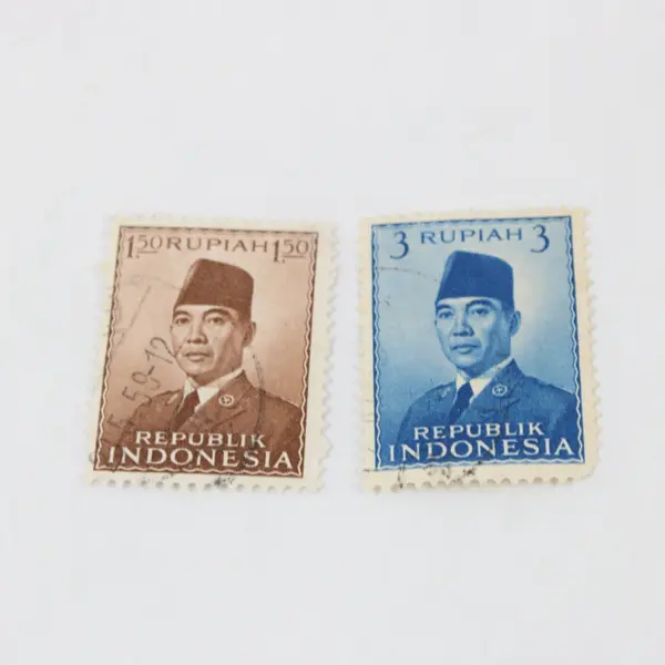 Lot Of 7 Indonesia 1950s President Sukarno 1/1.25/1.5/2/3/4Rp Stamps Used
