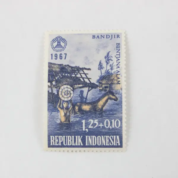 Lot Of 4 Indonesia 1967 Natural Disaster Stamps Mint Hinged OG