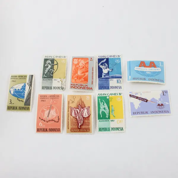 Lot Of 9 Indonesia 1962-66 Commemorative Stamps Used Mint Hinged