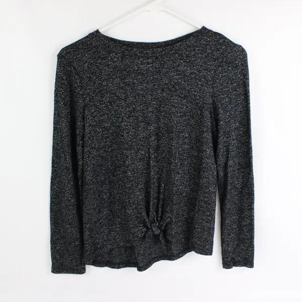 GAP Kids Girls Marled Knit Top Long Sleeve Black White XL 12