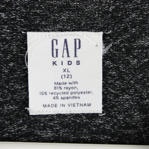 GAP Kids Girls Marled Knit Top Long Sleeve Black White XL 12