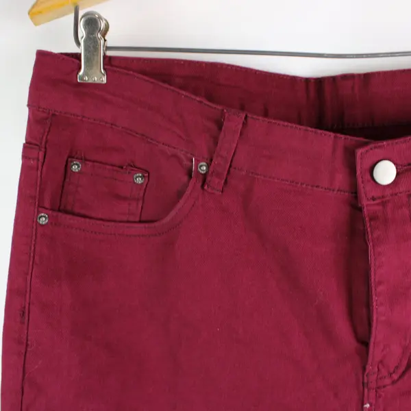 LDNINE Red High-Rise Bootcut Jeans Size XL Cotton Blend Stretchy