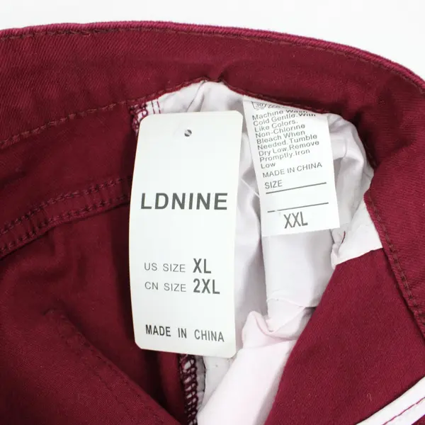 LDNINE Red High-Rise Bootcut Jeans Size XL Cotton Blend Stretchy