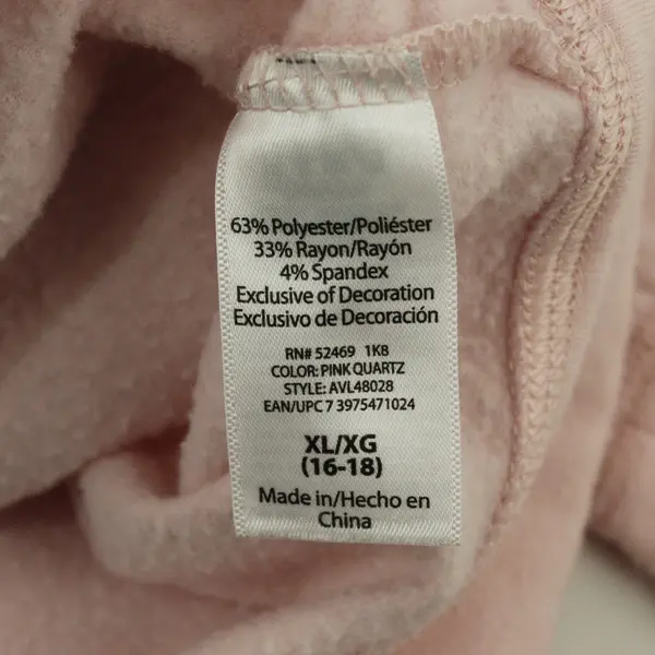 AVIA Girls Pink Turtleneck Long Sleeve Sweatshirt Size XL 16-18 Oversized Look