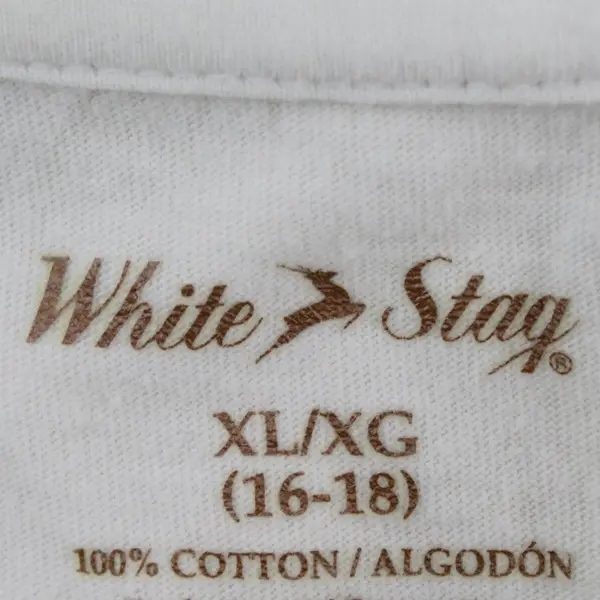 White Stag Off-White Short Sleeve Top Gold Embroidered Circular Pattern XL