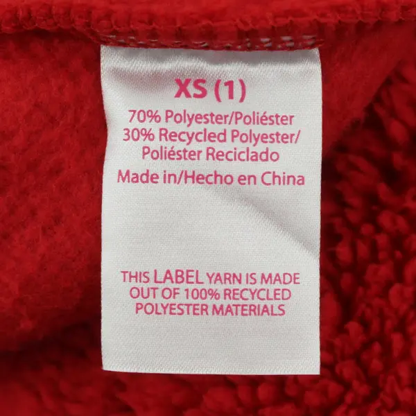 No Boundaries Juniors XS (1) Red Sherpa Fleece Quarter Zip Pullover Light