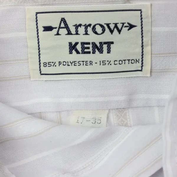 Arrow Kent Men's Sheer Off-White Long Sleeve Button-Down Shirt 17-35