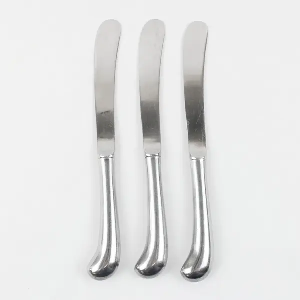 Lot Of 3 Unbranded Unknown Pattern Stainless Pistol Handle Dinner Knives 9.5"