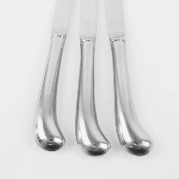 Lot Of 3 Unbranded Unknown Pattern Stainless Pistol Handle Dinner Knives 9.5"