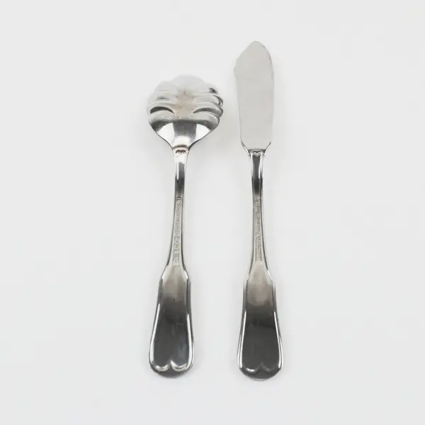 Lot of 2 International Silver INS348 Pattern 18/10 SS Sugar Spoon Butter Knife 