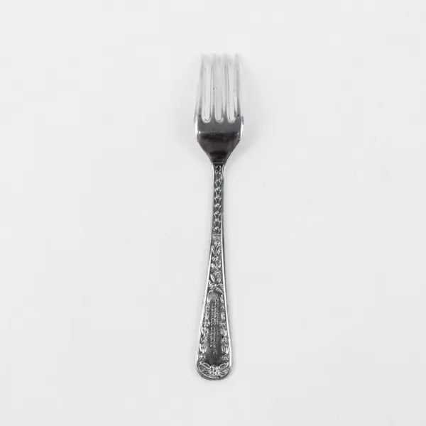 Vintage J. William Ltd Chrome Plate Youth Fork Kangaroo Floral Relief 5.3"