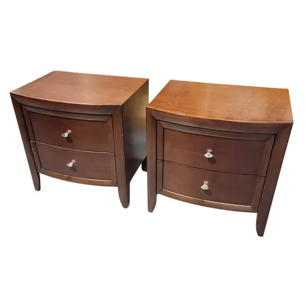 Casana Furniture 2-Drawer Nightstands Brown Wood End Tables - Local Pickup Only