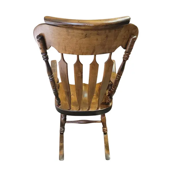S. Bent & Bros Windsor Rocking Chair Floral Stencil Maple Wood