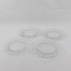 Set of 4 Fostoria Meadow Rose Baroque Etched Glass Bread Plates