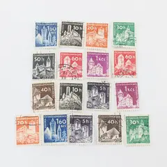 Lot Of 17 Czechoslovakia 1960 Castles Stamps SC #970-977 Used