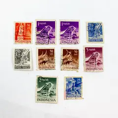 Lot Of 10 Indonesia 1949-53 Stamps Used