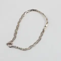 International Bullion Brokers 925 Sterling Silver Braided Chain Bracelet 7.5in 