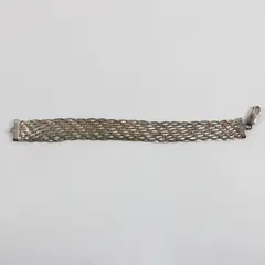 International Bullion Brokers 925 Sterling Silver Braided Chain Bracelet 7.25in