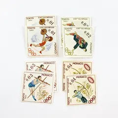 Lot Of 8 Monaco 1964 Tokyo Olympics Stamps SC #592-595 Mint Hinged