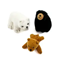 Lot of 4 Small Bear Plush Toys White Black 2 Brown Burger King 2645