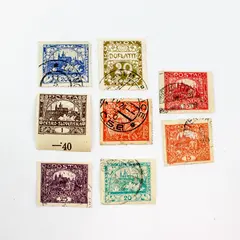 Lot Of 8 Czechoslovakia 1918-1920s Castle Stamps Used 