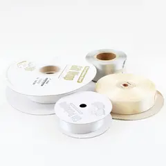 The Container Store Lot of 4 Silver & White Gift Wrapping Ribbon Rolls