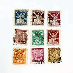 Lot Of 9 Czechoslovakia 1920s Stamps Used