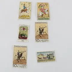 Lot Of 6 Czechoslovakia 1969-1974 Horses Stamps Used