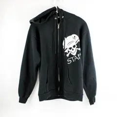 Port & Company Men's Small Black Pirate Graphic Full-Zip Hoodie