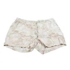 Old Navy Women's XL White Beige Tie Dye Linen Blend Drawstring Shorts