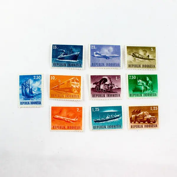 Lot Of 10 Indonesia 1964 Transportation Stamps Mint Hinged OG