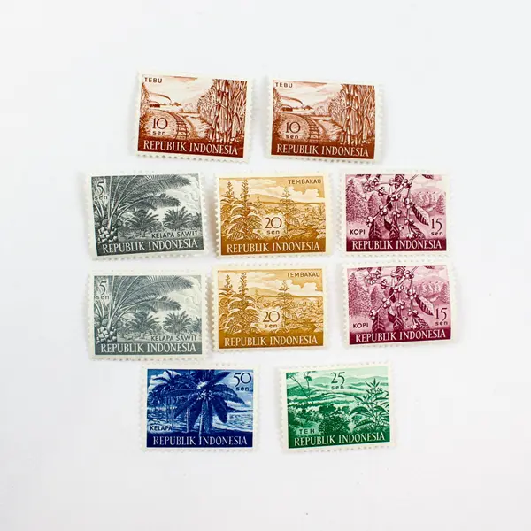 Lot Of 10 Indonesia 1960 Agriculture Stamps Mint Hinged OG