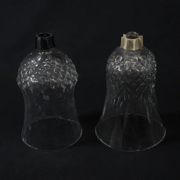 Lot of 2 Mixed Hourglass Shapes Clear Glass Votive Candle Holders