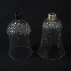 Lot of 2 Mixed Hourglass Shapes Clear Glass Votive Candle Holders