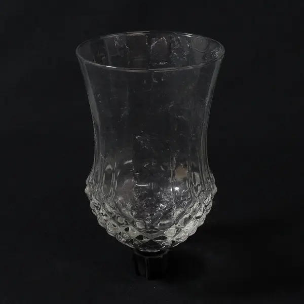 Lot of 2 Mixed Hourglass Shapes Clear Glass Votive Candle Holders