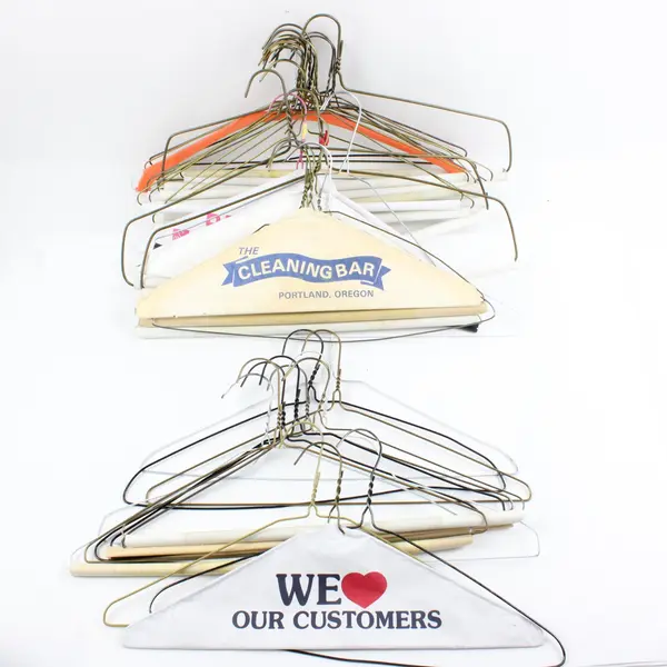 Lot of 39 Mixed Wire Padded Covered Hangers Cleaning Bar Portland Oregon