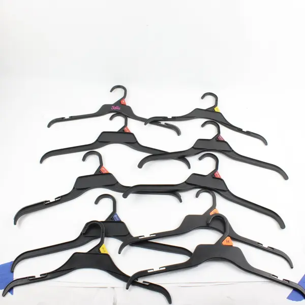 Lot of 10 Matte Black Plastic Retail Clothes Hangers Mixed Brand Justice