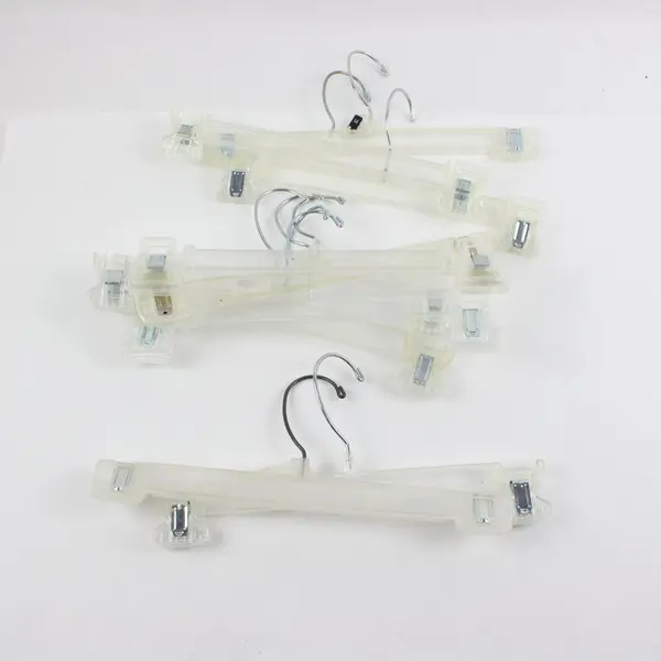 Lot of 10 Clear Plastic Clip Hangers for Skirts & Pants Retail Display