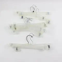 Lot of 10 Clear Plastic Clip Hangers for Skirts & Pants Retail Display